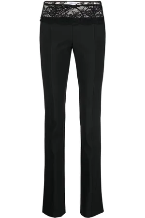 BLUMARINE Lace-detail tapered trousers