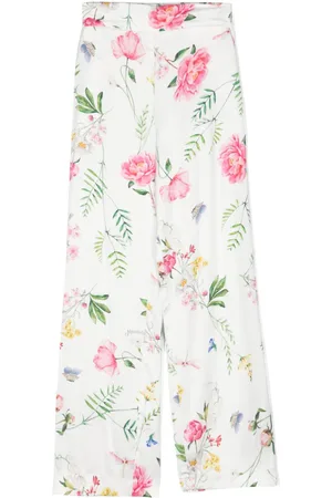 MONNALISA Floral-print wide-leg trousers
