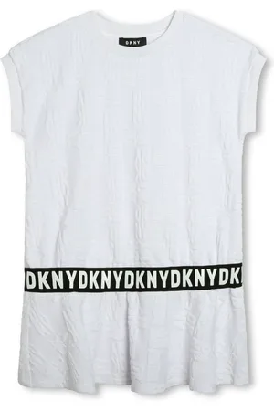 DKNY Logo-tape short-sleeve dress