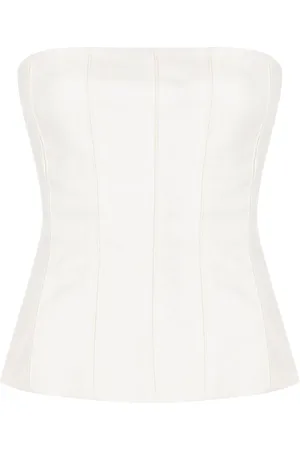 Gloria Coelho Twill cotton-blend corset top