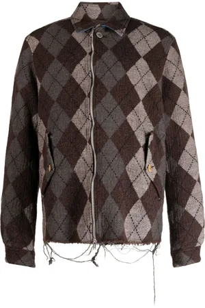 UNDERCOVER Argyle wool-blend jacket