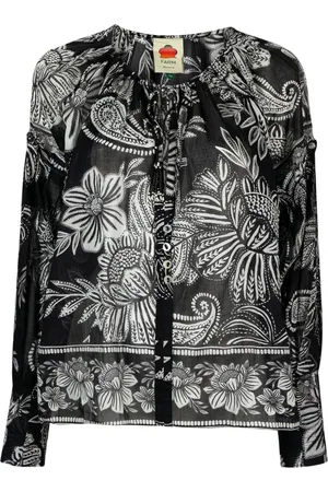 Farm Rio Bloom paisley-print cotton blouse