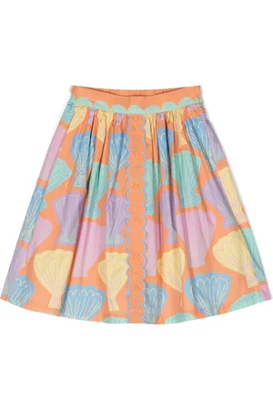 Stella McCartney Shell-print cotton skirt