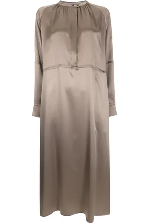 Gloria Coelho Long-sleeve silk midi dress