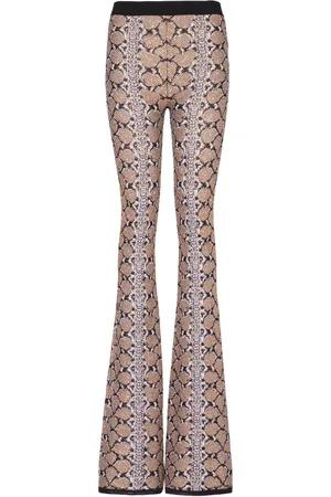 Balmain Python-jacquard glittered bootcut trousers