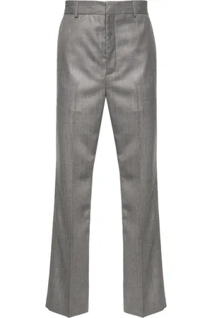 Acne Studios Pressed-crease mélange straight-leg trousers