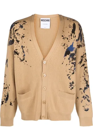 Moschino Paint-splatter wool cardigan