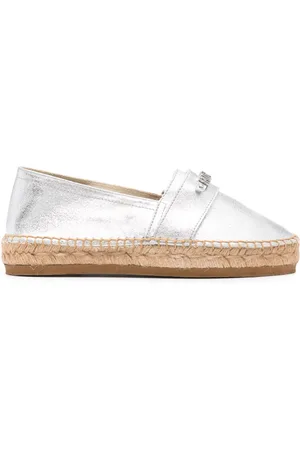 Moschino Logo-lettering leather espadrilles