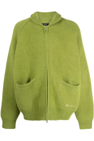 FIVE CM Logo-embroidered brushed cardigan