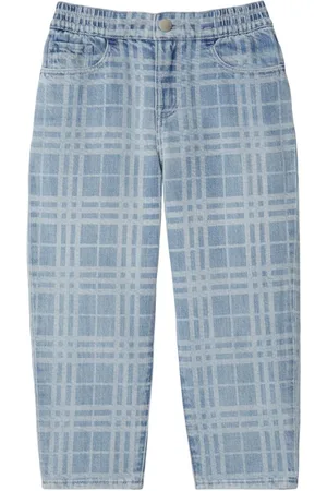 Burberry Check Japanese denim trousers