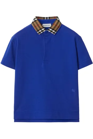 Burberry Check-collar cotton polo shirt