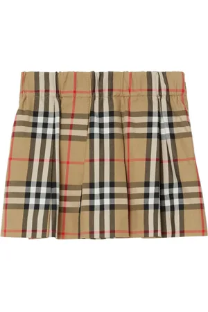 Burberry Checkered pleated cotton skirt