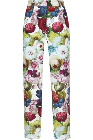 Dolce & Gabbana Floral-print cropped trousers