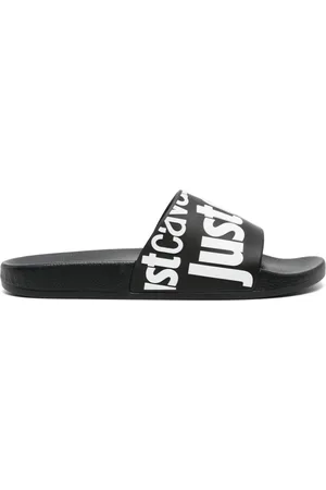 Roberto Cavalli Logo-embossed slides