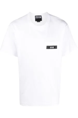 VERSACE Logo-patch cotton T-shirt