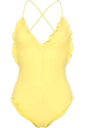 ULLA JOHNSON Ruffle-detailing V-neck swimsuit