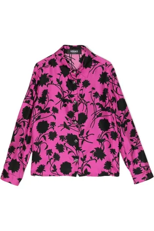 VERSACE Floral-print silk shirt