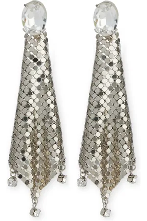 Paco rabanne Crystal-embellished chainmail drop earrings