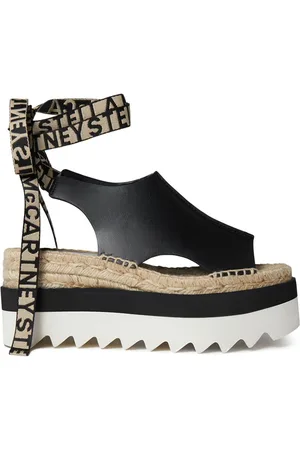 Stella McCartney Gaia logo-ribbon platform espadrilles