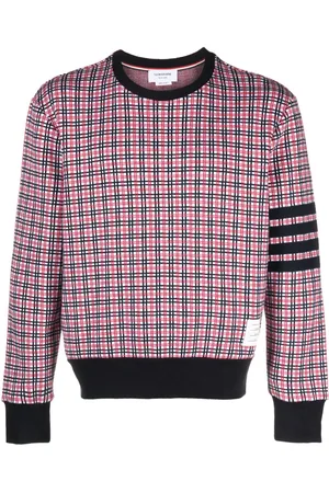 Thom Browne Checked jacquard crew-neck sweatshirt