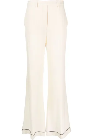 Prada High-waisted flared silk trousers