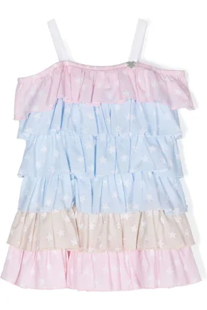 MONNALISA Star-print ruffled dress