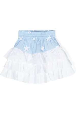 MONNALISA Star-print tiered skirt