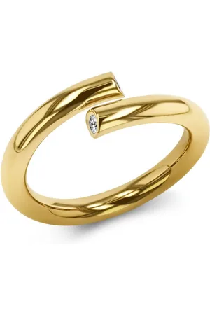 Pragnell 18kt yellow Eclipse crossover diamond ring