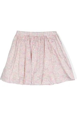 BONPOINT Floral-print pleated cotton skirt