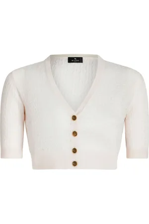 Etro Cropped buttoned wool cardigan