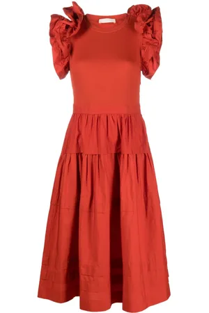 ULLA JOHNSON Francine ruffled midi dress