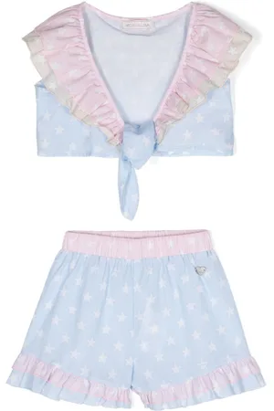 MONNALISA Star-print ruffled shorts set