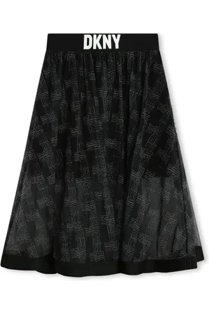 DKNY Monogram-print elasticated-waist skirt
