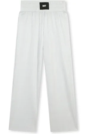 DKNY Logo-appliqué wide-leg trousers