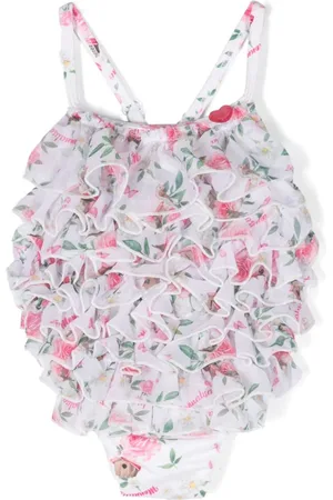 MONNALISA Floral-print ruffled swimsuit