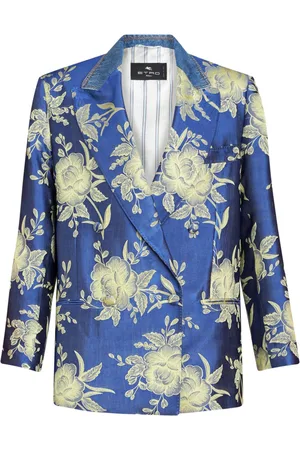 Etro Floral-jacquard double-breastred blazer