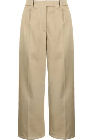 Thom Browne Pleated cropped cotton trousers