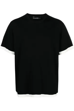 Neil Barrett Contrasting-trim ribbed-knit T-shirt