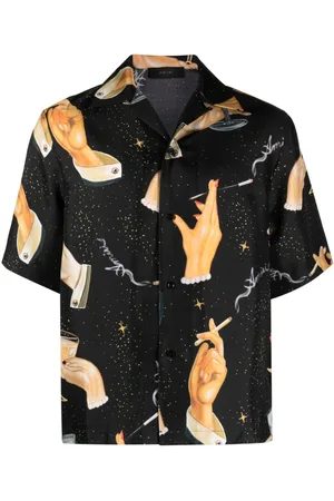 AMIRI Champagne-print silk shirt