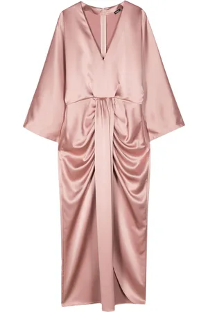 Kiton V-neck satin-finish dress