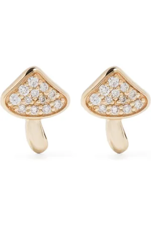Sydney Evan 14kt yellow Mushroom diamond stud earring