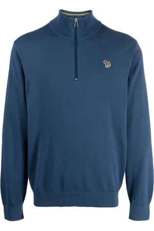 Paul Smith Zebra-motif cotton half-zip sweatshirt