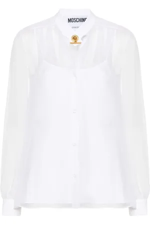 Moschino T-bar fastening silk blouse