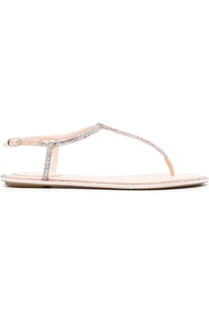 RENE CAOVILLA Rhinestone-embellished leather sandals