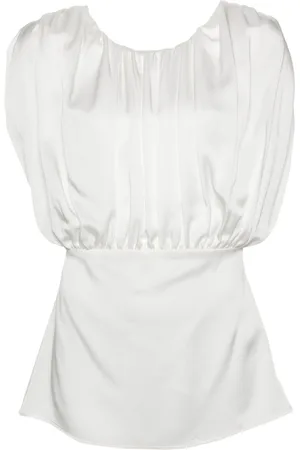 Jil Sander Ruched-detailed sleeveless blouse