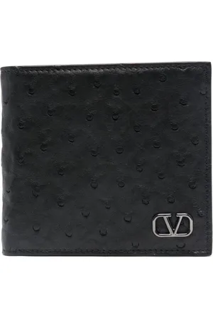 VALENTINO GARAVANI Ostrich-effect leather wallet