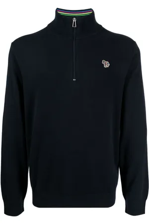 Paul Smith Zebra-motif cotton half-zip sweatshirt