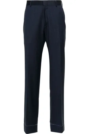 BRIONI Pressed-crease concealed-fastening tailored trousers