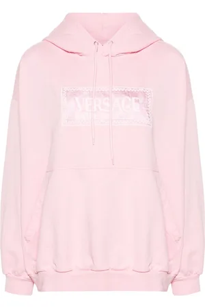 VERSACE Logo-embroidered cotton hoodie