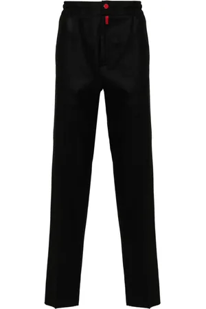 Kiton Contrast-button straight-leg trousers